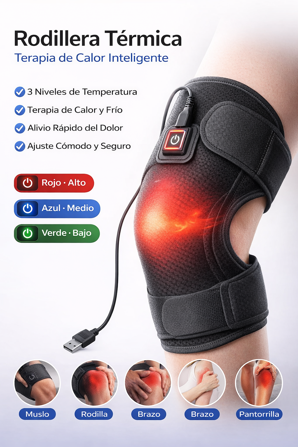 Rodillera Térmica USB