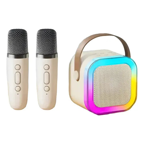 Karaoke Portátil K12 con 2 Micrófonos Bluetooth