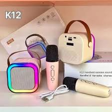 Karaoke Portátil K12 con 2 Micrófonos Bluetooth